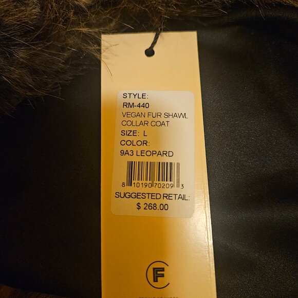 Rebecca Minkoff Vegan Fur Shawl Collar Coat - Picture 5 of 6